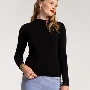 Marie Long Sleeve Sweater Merino Black by Frances Valentine